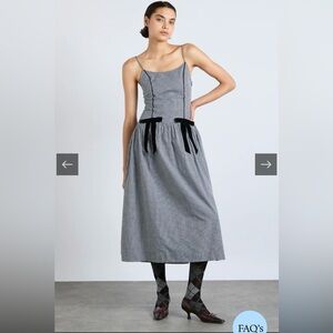 Damson madder Persephone Midi Dress - Black Gingham